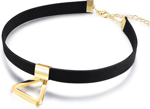 Triangle Black Velvet Lace Choker Necklace for Women,Halloween Cosplay Jewelry,Goth Jewelry Gifts in Saudi Arabia