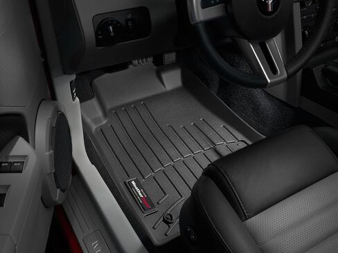 بطانات أرضية مخصصة من WeatherTech لسيارة Ford Mustang - الصف الأول (441391)، أسود in Kuwait