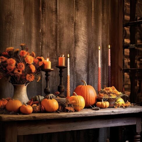Nuanchu 6 Pcs Fall Spiral Taper Candles Set Colorful Color Twisted Fall Taper Candles 11 Inch Autumn Wax Gradient Candlesticks for Halloween Thanksgiving Christmas Dinner Party Decoration in Saudi Arabia