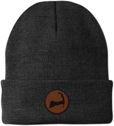 Chowdaheadz Cape Cod Circle Leather Patch Cuff Knit - Unisex Winter Hat in Saudi Arabia