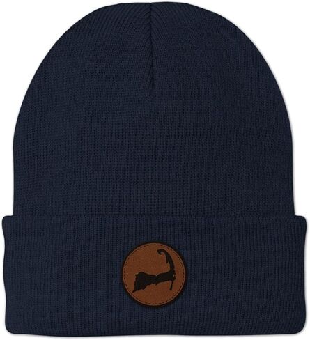 Chowdaheadz Cape Cod Circle Leather Patch Cuff Knit - Unisex Winter Hat in Saudi Arabia