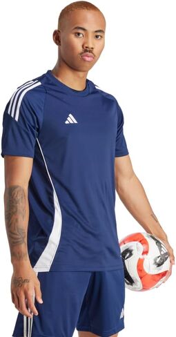 قميص Tiro 24 للرجال من adidas، أزرق داكن/أبيض، مقاس XX-Large + 2 بوصة in Saudi Arabia