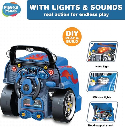 Interactive Large Truck Engine Toy for Kids – Complete Mechanic Repair Kit with Removable Parts, Lights, Sounds, Tools, Engine Builder for Kids in Kuwait