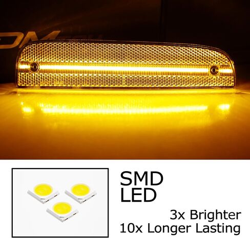 iJDMTOY عدسة مدخنة سوداء اللون 36-SMD بيضاء كاملة LED مجموعة إضاءة جانبية أمامية متوافقة مع Jeep 1997-2001 Cherokee (بعد تجميل الوجه)، استبدل العلامات الجانبية الأمامية الكهرمانية OEM in Saudi Arabia