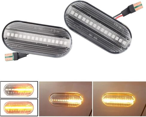 مصباح إشارة الانعطاف LED ضوء علامة جانبية للحاجز الأمامي متوافق مع VW Jetta MK4 Golf Bora Passat لمقعد إيبيزا 6L ليون لفورد فيوجن فوكس C-Max (كريستال) in Saudi Arabia