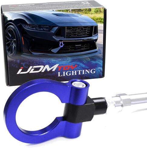 iJDMTOY Sports Red Aesthetic Track Racing Style Tow Hook Ring متوافق مع 2024-up Ford Mustang Dark Horse فقط، مصنوعة من الألومنيوم خفيف الوزن in Kuwait