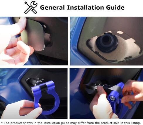 iJDMTOY Sports Red Aesthetic Track Racing Style Tow Hook Ring متوافق مع 2024-up Ford Mustang Dark Horse فقط، مصنوعة من الألومنيوم خفيف الوزن in Kuwait