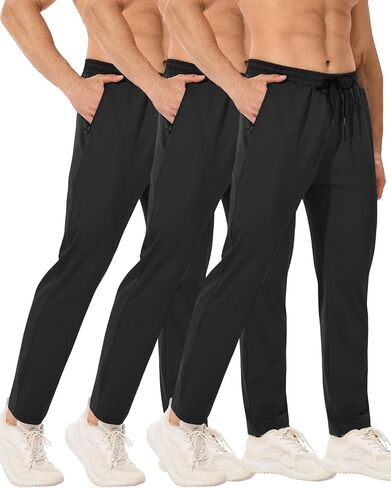 3-4 Packs Mens Sweatpants with Zipper Pockets Lightweight Workout Joggers for Men Men's Athletic Running Pants in Saudi Arabia
