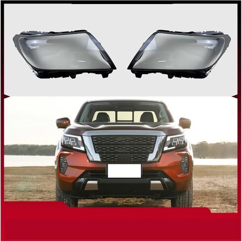 متوافق مع نيسان نافارا NP300 2021 2022 2023 اكسسوارات السيارات غطاء المصباح الظل عاكس الضوء عدسة كشافات قذيفة (الجانب الأيسر) in Kuwait
