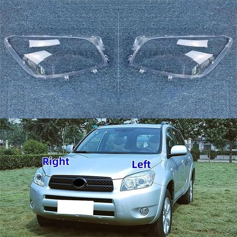 متوافق لتويوتا راف 4 RAV4 2005 2006 2007 2008 غطاء المصباح الأمامي شفاف عاكس الضوء للمصابيح الأمامية ضوء الظل زجاج عدسة غطاء المصباح (1 قطعة الجانب الأيسر) in Saudi Arabia