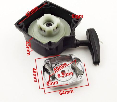TC-Motor Recoil Pull Starter مع مخلب الدقرة لسكوتر الغاز Motovox MVS10 43cc 49cc 2 السكتة الدماغية محرك جزء أسود in Saudi Arabia