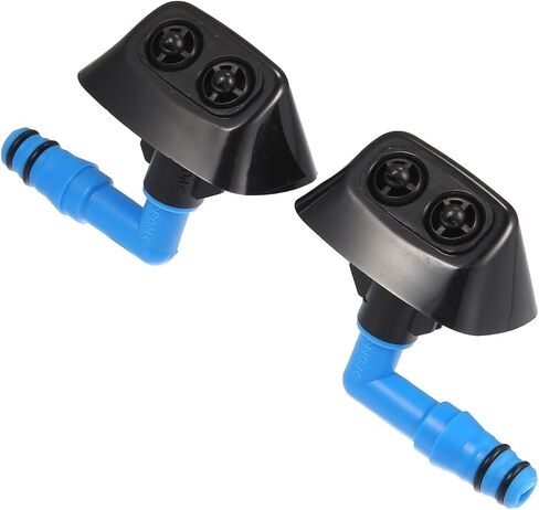 Motoforti Front Left Right Headlight Washer Nozzle Sprayer Jet, for Saab 9-3 All Models 2004-2011, Plastic, Black, 2pcs in Saudi Arabia