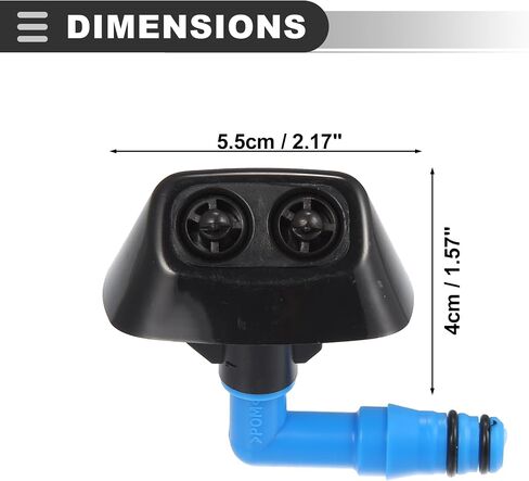 Motoforti Front Left Right Headlight Washer Nozzle Sprayer Jet, for Saab 9-3 All Models 2004-2011, Plastic, Black, 2pcs in Saudi Arabia