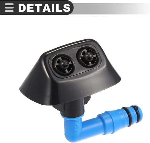 Motoforti Front Left Right Headlight Washer Nozzle Sprayer Jet, for Saab 9-3 All Models 2004-2011, Plastic, Black, 2pcs in Saudi Arabia