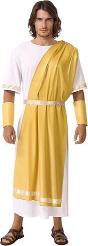Spooktacular Creations Halloween Toga Costume Men, Adult Greek God Roman Deluxe Outfit, Classic Toga Dress for Cosplay Party in Saudi Arabia