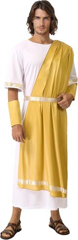 Spooktacular Creations Halloween Toga Costume Men, Adult Greek God Roman Deluxe Outfit, Classic Toga Dress for Cosplay Party in Saudi Arabia