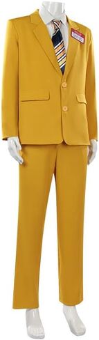 Men's Shrunken Head Bob Costume Beetle Shrinker Bob Cosplay Yellow Suit Halloween Jacket Shirt Pants Outfit in Saudi Arabia