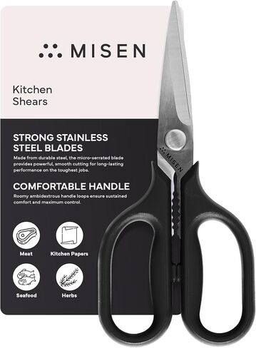 Misen Heavy Duty Kitchen Shears - Versatile Kitchen Scissors for Meat, Poultry & More - Easy Clean Kitchen Shears/Scissors - Ambidextrous Comfort Handle - Blue in Saudi Arabia