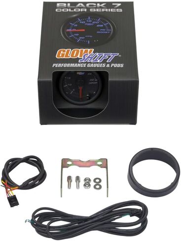 GlowShift Black 7 Color 4,000 PSI High Pressure Oil Pressure HPOP Gauge - Compatible with 1994-2003 7.3L & 2003-2007 6.0L Ford Power Stroke Diesel Engines - Black Face - Clear Lens - 2-1/16" 52mm in Saudi Arabia