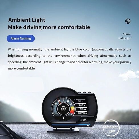 , Qiilu Car OBD2+ Smart Gauge Car HUD Speedometer Turbo RPM Alarm for Car Truck in Saudi Arabia
