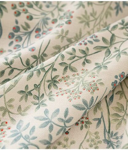 Floral Farmhouse Curtains Semi-Blackout Living Room Drapes 84 Inch Length Cotton Linen Blend Bohemian Window Curtain Panels White Bedroom Drapes, 1 Panel (Back Tab, 55" W x 84" L) in Saudi Arabia