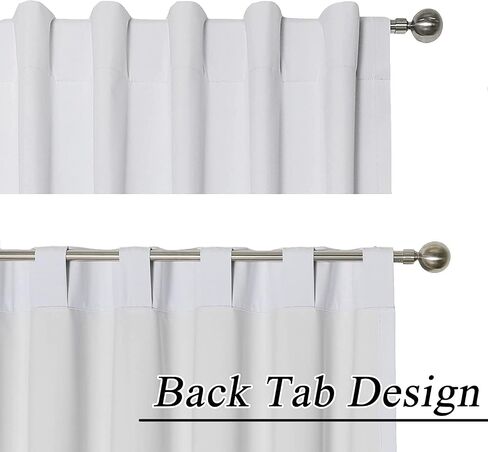 Floral Farmhouse Curtains Semi-Blackout Living Room Drapes 84 Inch Length Cotton Linen Blend Bohemian Window Curtain Panels White Bedroom Drapes, 1 Panel (Back Tab, 55" W x 84" L) in Saudi Arabia