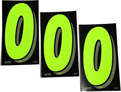 EZ LINE 7 1/2" Green Chartreuse Pricing Numbers for Car Dealers 3 Dozen # 0's Auto Lot Car Dealership Window Sticker Digits… (Black and Green - #0) in Saudi Arabia