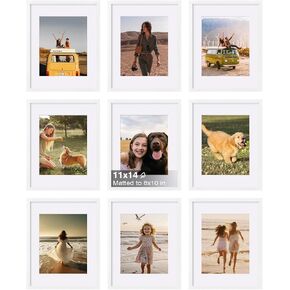 مجموعة إطارات صور KINLINK مقاس 8 × 10 مكونة من 9، إطارات صور خشبية مقاس 10 × 8 مع زجاج شبكي للصور مقاس 5 × 7 مع حصيرة أو 8 × 10 بدون حصيرة، مجموعة فنية لمعرض الحائط وعرض الطاولة، إطار أسود مقاس 8 × 10 in Kuwait