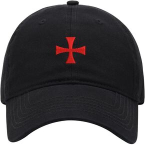 قبعة بيسبول للرجال من Knights Templar Cross مطرزة من القطن المغسول، قبعة هدايا للأب عتيقة in Kuwait