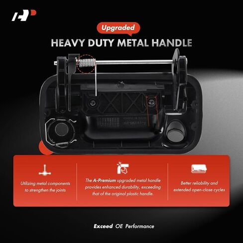 مقبض مزلاج معدني مطور من A-Premium مع فتحة كاميرا وفتحة مفتاح متوافق مع Ford F-150 2008-2014، F-350 2011-2012، F250 F350 F450 F550 Super Duty، Lobo، أسود مزخرف in Saudi Arabia