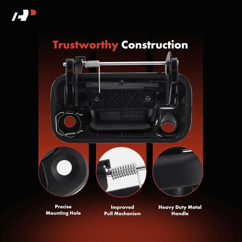 مقبض مزلاج معدني مطور من A-Premium مع فتحة كاميرا وفتحة مفتاح متوافق مع Ford F-150 2008-2014، F-350 2011-2012، F250 F350 F450 F550 Super Duty، Lobo، أسود مزخرف in Saudi Arabia
