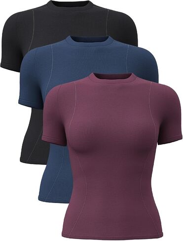 قميص TAISIM نسائي للتمرين ذو قصة ضيقة ورقبة دائرية in Kuwait