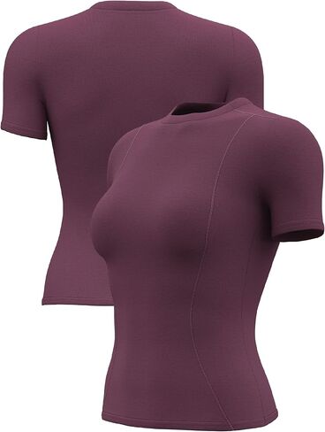 قميص TAISIM نسائي للتمرين ذو قصة ضيقة ورقبة دائرية in Kuwait