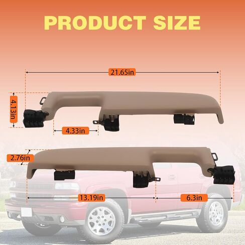 Pair Beige Front Door Armrest Handle Driver Passenger Side Compatible with 1999-2006 Suburban Tahoe Yukon Avalanche Escalade 12472876 in Saudi Arabia