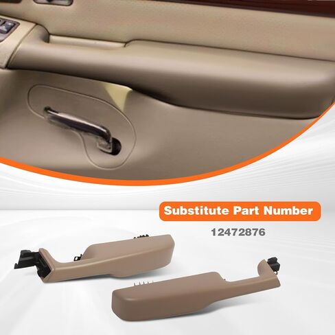 Pair Beige Front Door Armrest Handle Driver Passenger Side Compatible with 1999-2006 Suburban Tahoe Yukon Avalanche Escalade 12472876 in Saudi Arabia