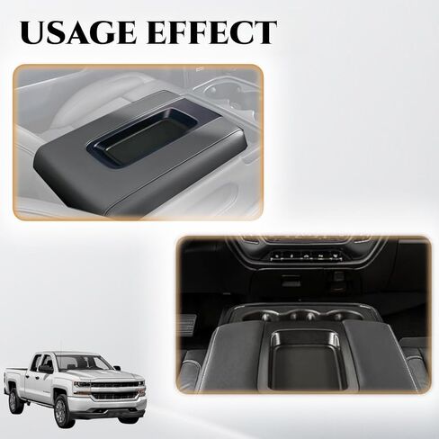 Front Seat Center Console Armrest Lid Cover with Liner Mat Black Compatible with 2014-2018 Chevy(Chevrolet) Silverado/GMC Sierra 1500 2500HD 3500HD Replace 22881398 22876379 in Saudi Arabia