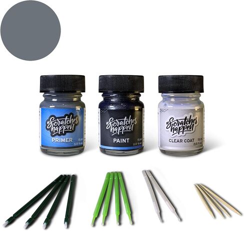 مجموعة طلاء ScratchesHappen Exact-Match Touch Up - رمادي فاتح/رمادي بورتوفينو (T2G) لسيارة Hyundai - المفضل (طلاء + طبقة شفافة + برايمر) in Saudi Arabia