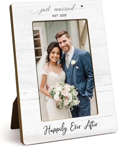 Engagement Couples Newlyweds Picture Frame 4x6, Engagement Gifts for Couples, Just Engaged Gift, Wedding Gifts for Newlyweds Bride Groom, Engaged Couple Picture Photo Frames for Desk Decor (Style 2) in Saudi Arabia