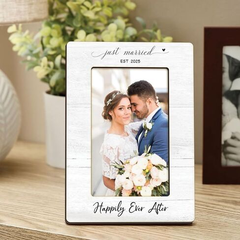 Engagement Couples Newlyweds Picture Frame 4x6, Engagement Gifts for Couples, Just Engaged Gift, Wedding Gifts for Newlyweds Bride Groom, Engaged Couple Picture Photo Frames for Desk Decor (Style 2) in Saudi Arabia
