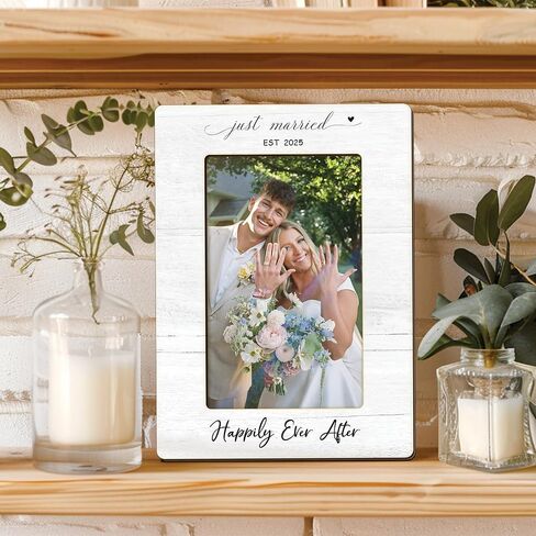 Engagement Couples Newlyweds Picture Frame 4x6, Engagement Gifts for Couples, Just Engaged Gift, Wedding Gifts for Newlyweds Bride Groom, Engaged Couple Picture Photo Frames for Desk Decor (Style 2) in Saudi Arabia