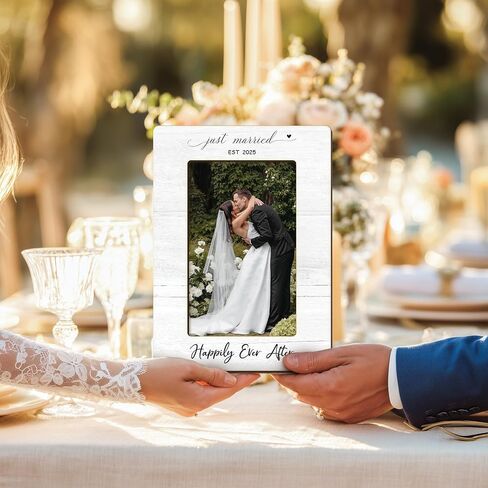 Engagement Couples Newlyweds Picture Frame 4x6, Engagement Gifts for Couples, Just Engaged Gift, Wedding Gifts for Newlyweds Bride Groom, Engaged Couple Picture Photo Frames for Desk Decor (Style 2) in Saudi Arabia