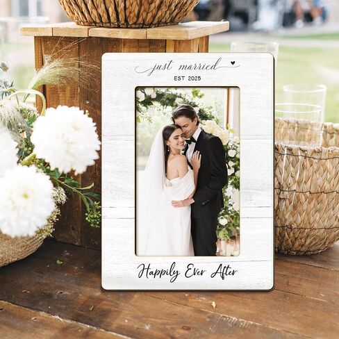 Engagement Couples Newlyweds Picture Frame 4x6, Engagement Gifts for Couples, Just Engaged Gift, Wedding Gifts for Newlyweds Bride Groom, Engaged Couple Picture Photo Frames for Desk Decor (Style 2) in Saudi Arabia