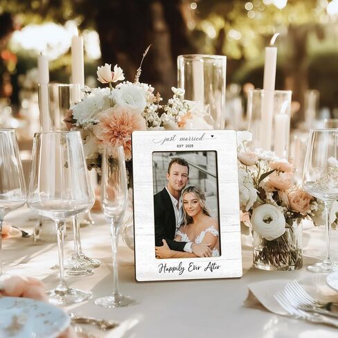 Engagement Couples Newlyweds Picture Frame 4x6, Engagement Gifts for Couples, Just Engaged Gift, Wedding Gifts for Newlyweds Bride Groom, Engaged Couple Picture Photo Frames for Desk Decor (Style 2) in Saudi Arabia