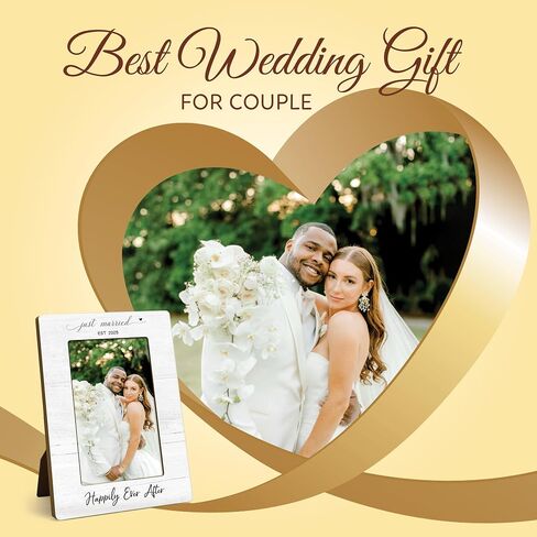 Engagement Couples Newlyweds Picture Frame 4x6, Engagement Gifts for Couples, Just Engaged Gift, Wedding Gifts for Newlyweds Bride Groom, Engaged Couple Picture Photo Frames for Desk Decor (Style 2) in Saudi Arabia