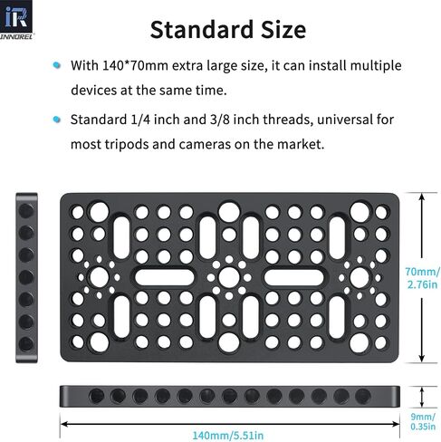 INNOREL CP10 Multi-Functional Cheese Plate with 1/4" & 3/8" Threads, Switching Mounting Plate with Built-in ARRI Locating Holes for Camera and Tripod in Kuwait
