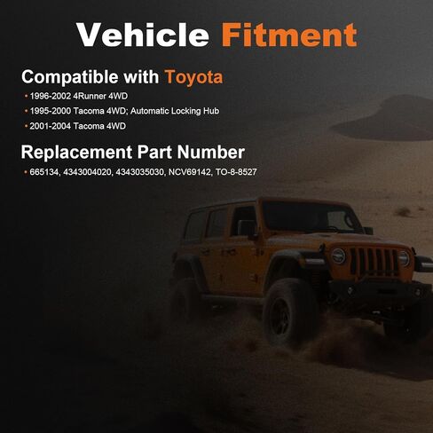 ODM مجموعة عمود المحور الأمامي الأيسر أو الأيمن مناسبة لتويوتا 1996-2002 4Runner 4WD، 1995-2000 Tacoma 4WD؛ محور القفل التلقائي، 2001-2004 تاكوما 4WD، استبدال المحور الجانبي للسائق والراكب 665134 in Kuwait
