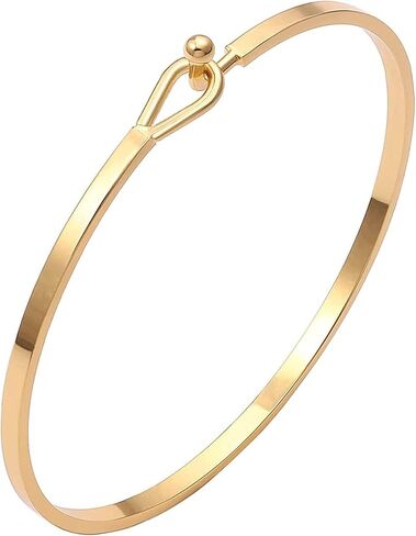 18K Gold Plated Bracelet for Women, Dainty Cuff Bracelets Hook Bangle Bracelet Handmade Jewelry for Womens Birthday Gifts for Her in Kuwait