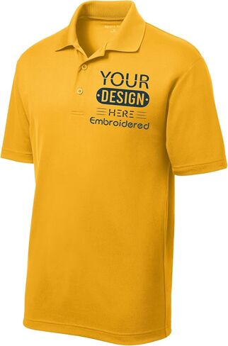 Custom Embroider Athletic Polo Men Shirt, Design Your Golf Polyester Polo Shirt, Moisture-Wicking Breathable, 3-Button in Saudi Arabia