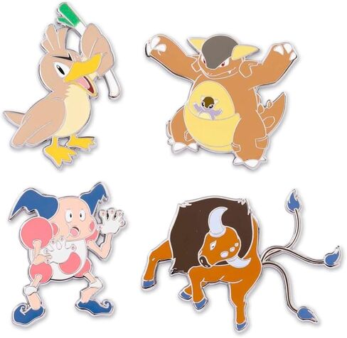 مركز البوكيمون: Farfetch'd، Kangaskhan، Mr. Mime & Tauros Pokémon Pins (4 عبوات) in Saudi Arabia