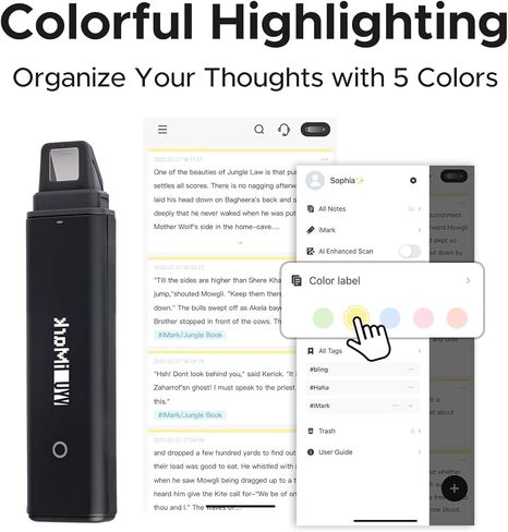 VYU iMark Pen Scanner Reading Pen Digital Highlighter Book Scan, Book Markers for Reading, OCR Scanner - for iOS/Android - Bluetooth in Saudi Arabia